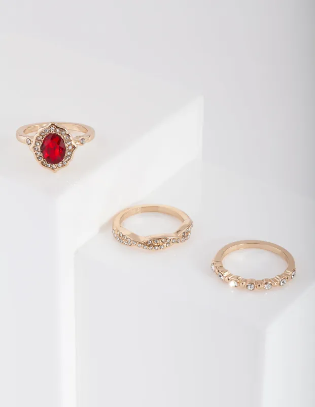 Gold Classic Engagement Ring Pack sold by lovisa