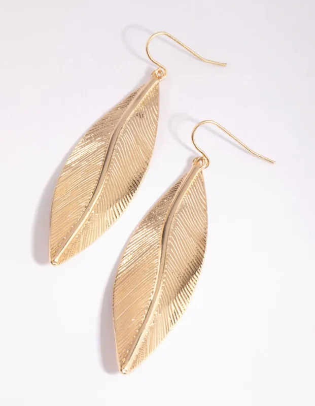 Gold Gum Leaf Drop Earrings sold by lovisa