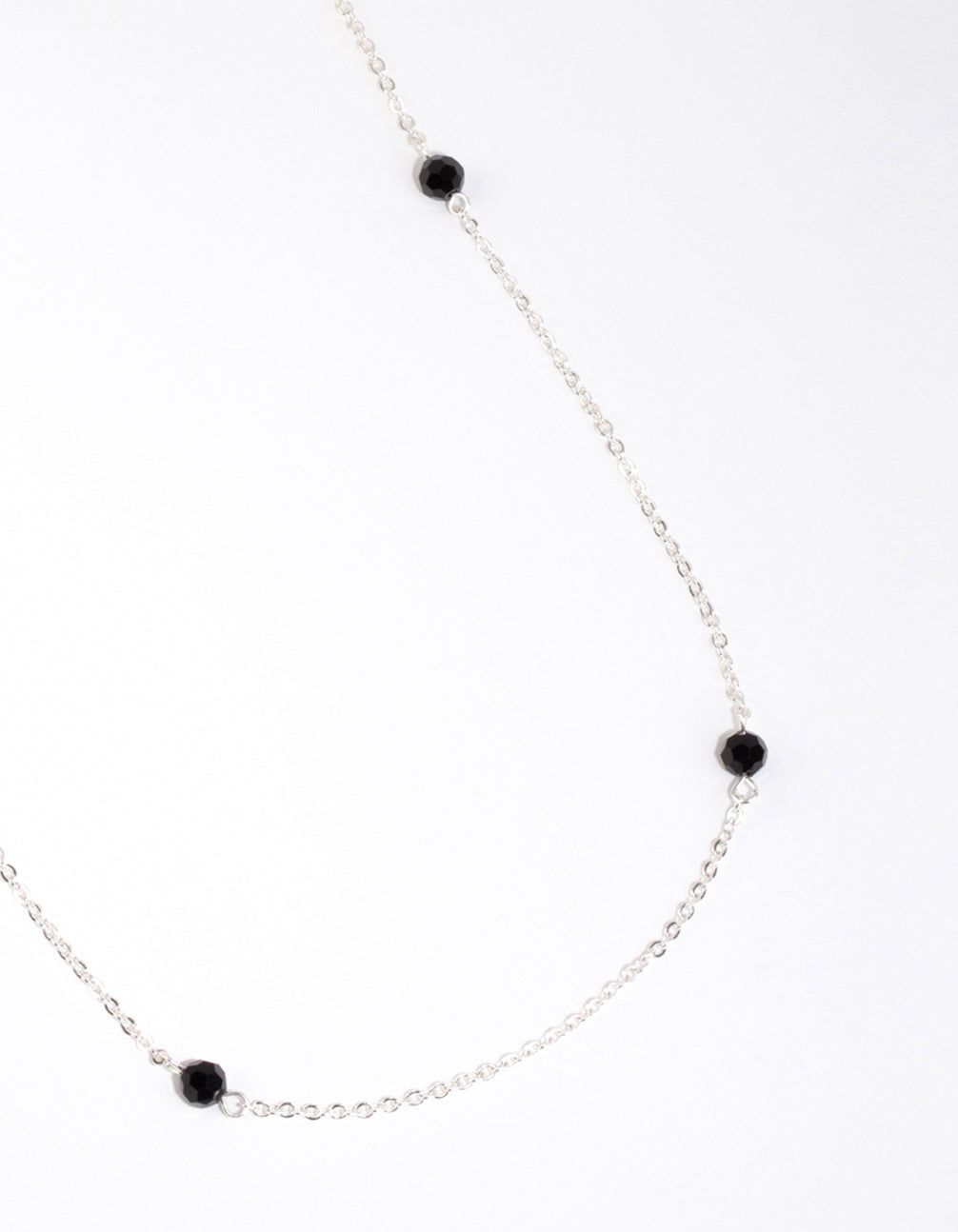 Silver Facet Bead Long Necklace sold by lovisa