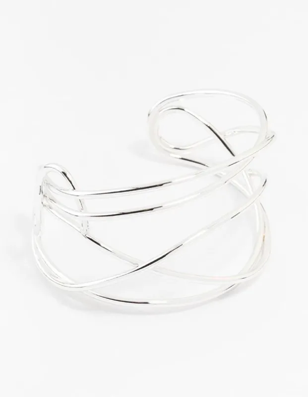 Silver Plated Organic Wire Cuff Bracelet sold by lovisa