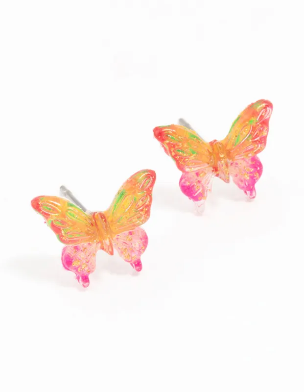 Plastic Ombre Butterfly Stud Earrings sold by lovisa