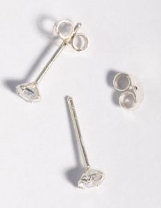 Sterling Silver 4mm Cubic Zirconia Stud Earrings sold by lovisa