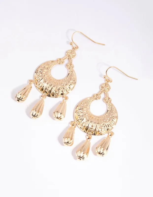Gold Chandelier Drop Earrings sold by lovisa