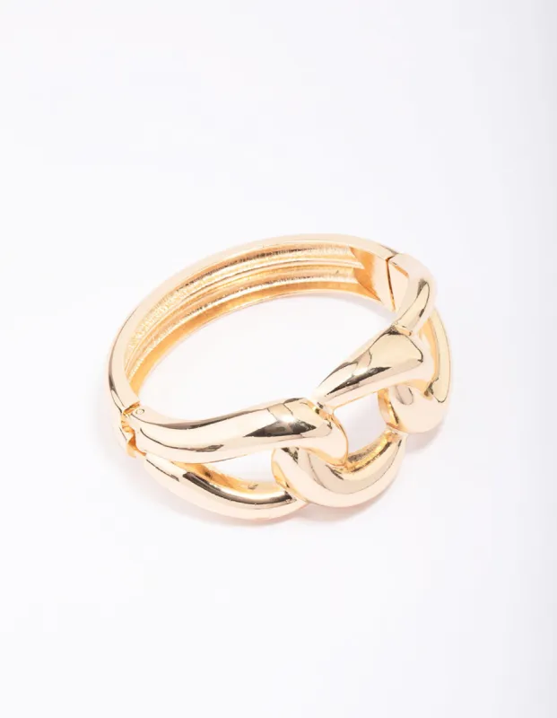 Gold Twisted Bold Bangle sold by lovisa