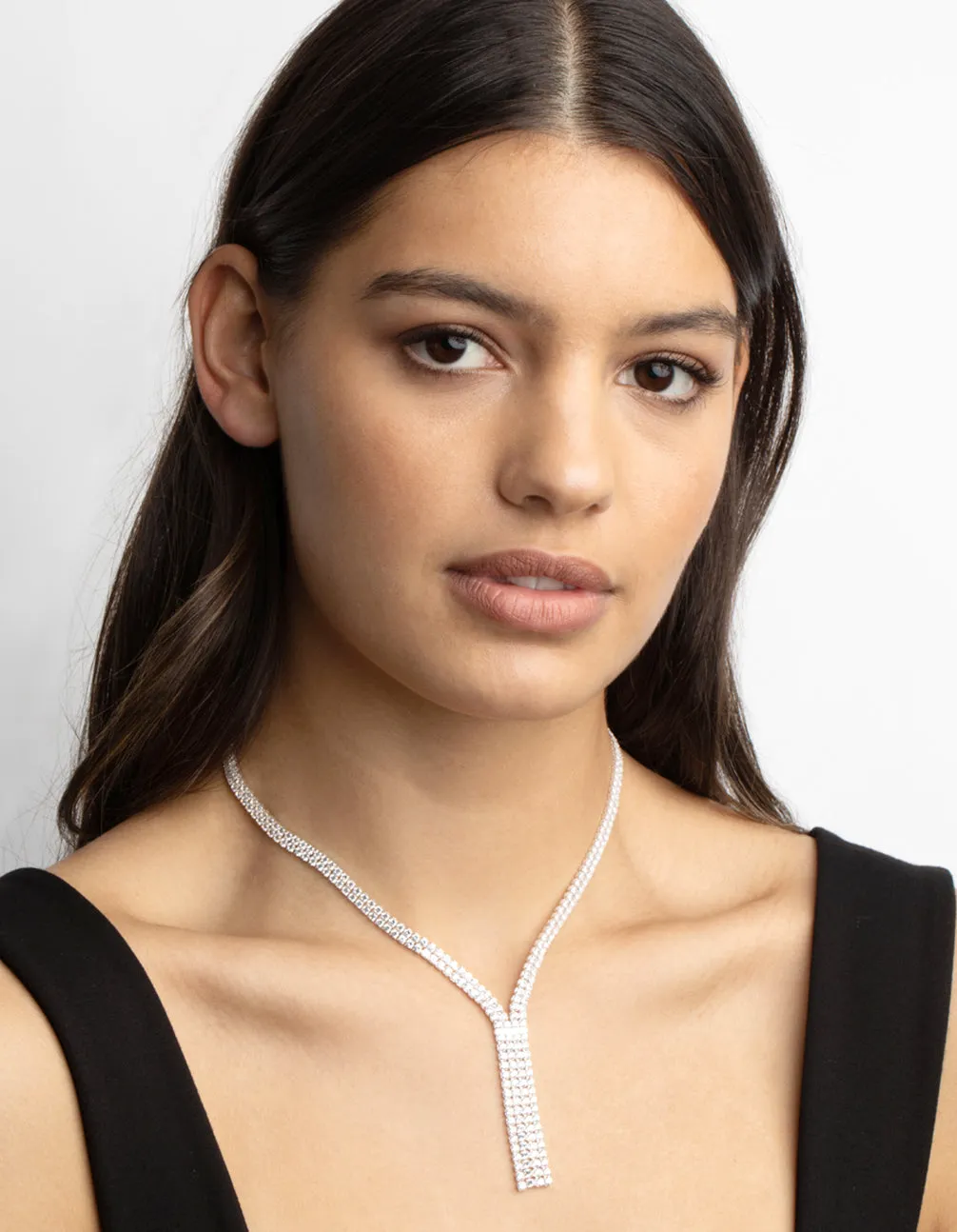 Silver Cubic Zirconia Fringe Necklace sold by lovisa product image thumbnail 5