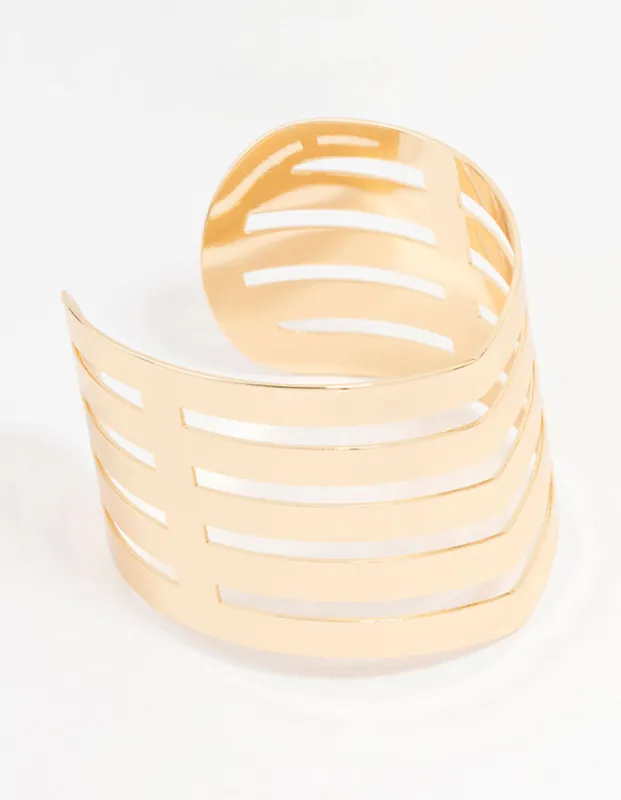 Gold Chevron Wrist Cuff sold by lovisa