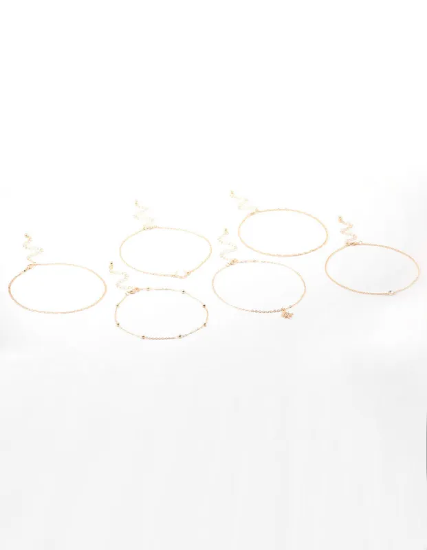 Gold Celestial Choker Necklace 6-Pack sold by lovisa