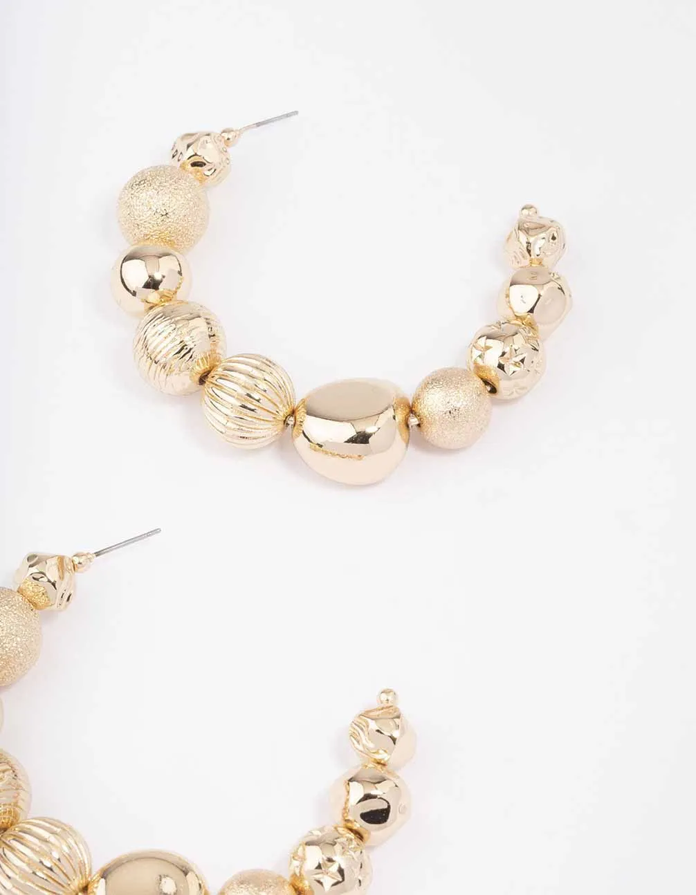Gold Large Multi Ball Hoop Earrings sold by lovisa product image thumbnail 3
