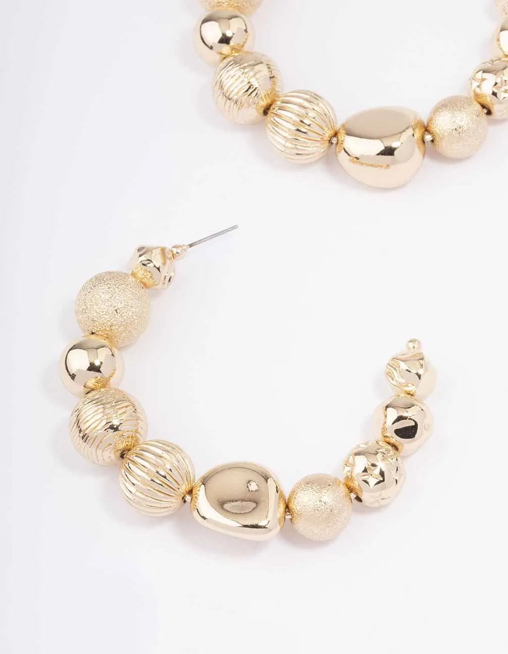 Gold Large Multi Ball Hoop Earrings sold by lovisa product image thumbnail 2