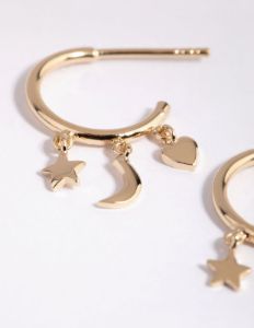 Gold Plated Sterling Silver Stellar Hoop Earrings sold by lovisa