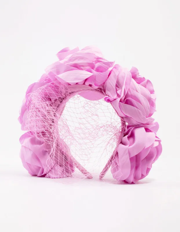 Fabric Rose & Knotted Headband sold by lovisa