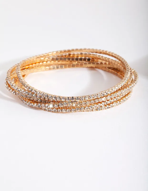 Gold Stretch Cupchain Bracelet 6-Pack sold by lovisa