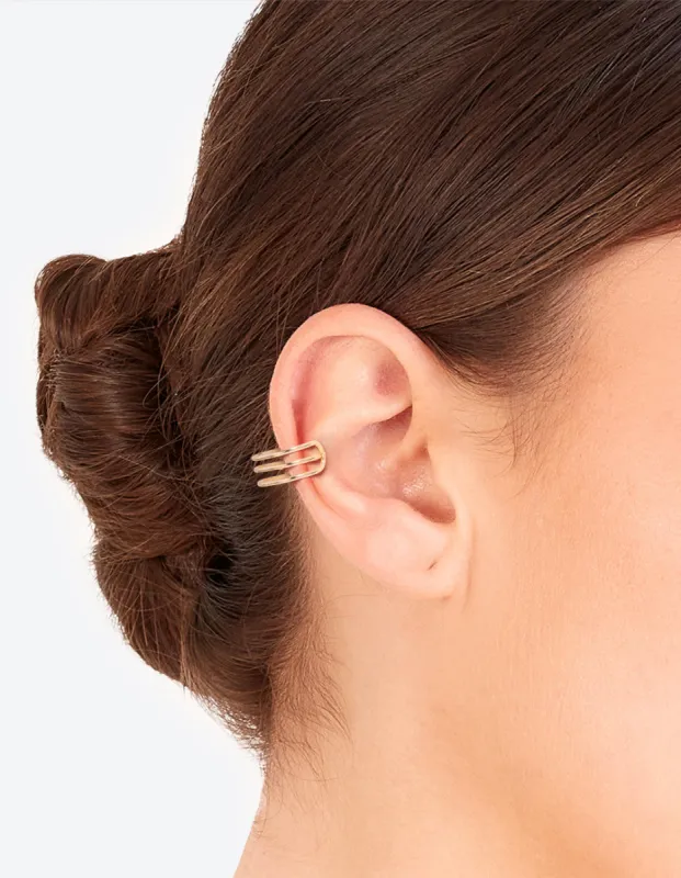 Gold Triple Line Ear Cuff Pack sold by lovisa
