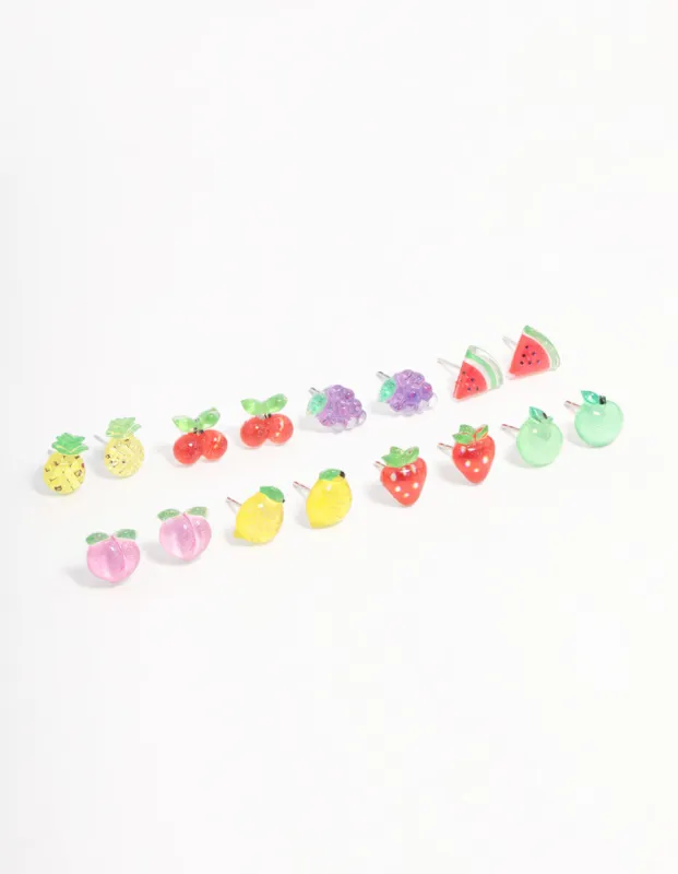 Silver Fruit Salad Earring 8-Pack sold by lovisa