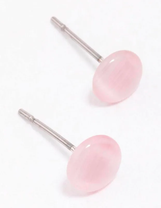 Blush Round Stud Earrings sold by lovisa