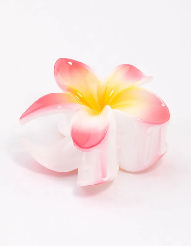 Pink Frangipani Hair Claw Clip sold by lovisa