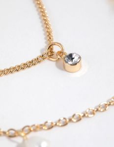 Gold Plated Freshwater Pearl Layered Necklace sold by lovisa