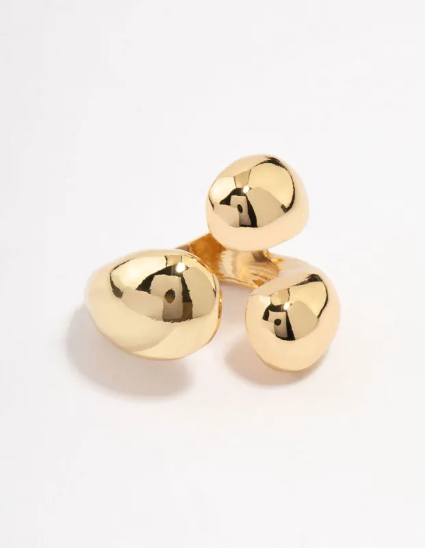 Gold Plated Bubbly Wrapped Ring sold by lovisa