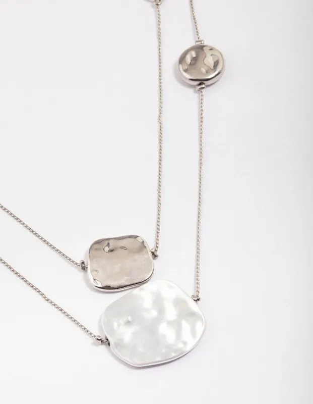 Silver Organic Round Circle Layered Necklace sold by lovisa