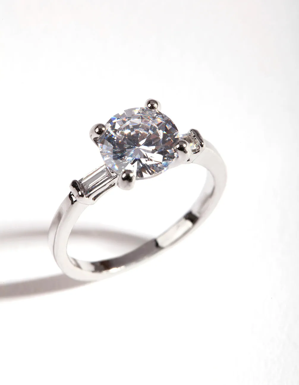 Silver Cubic Zirconia Round Stone Band Ring sold by lovisa