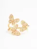 Gold Plated Cubic Zirconia Butterfly Trio Ring sold by lovisa