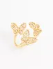 Gold Plated Cubic Zirconia Butterfly Trio Ring sold by lovisa