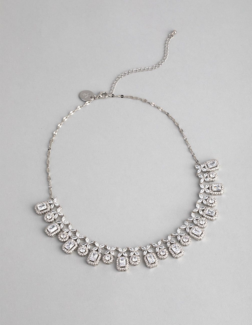 Rhodium Cubic Zirconia Dainty Deco Necklace sold by lovisa product image thumbnail 4