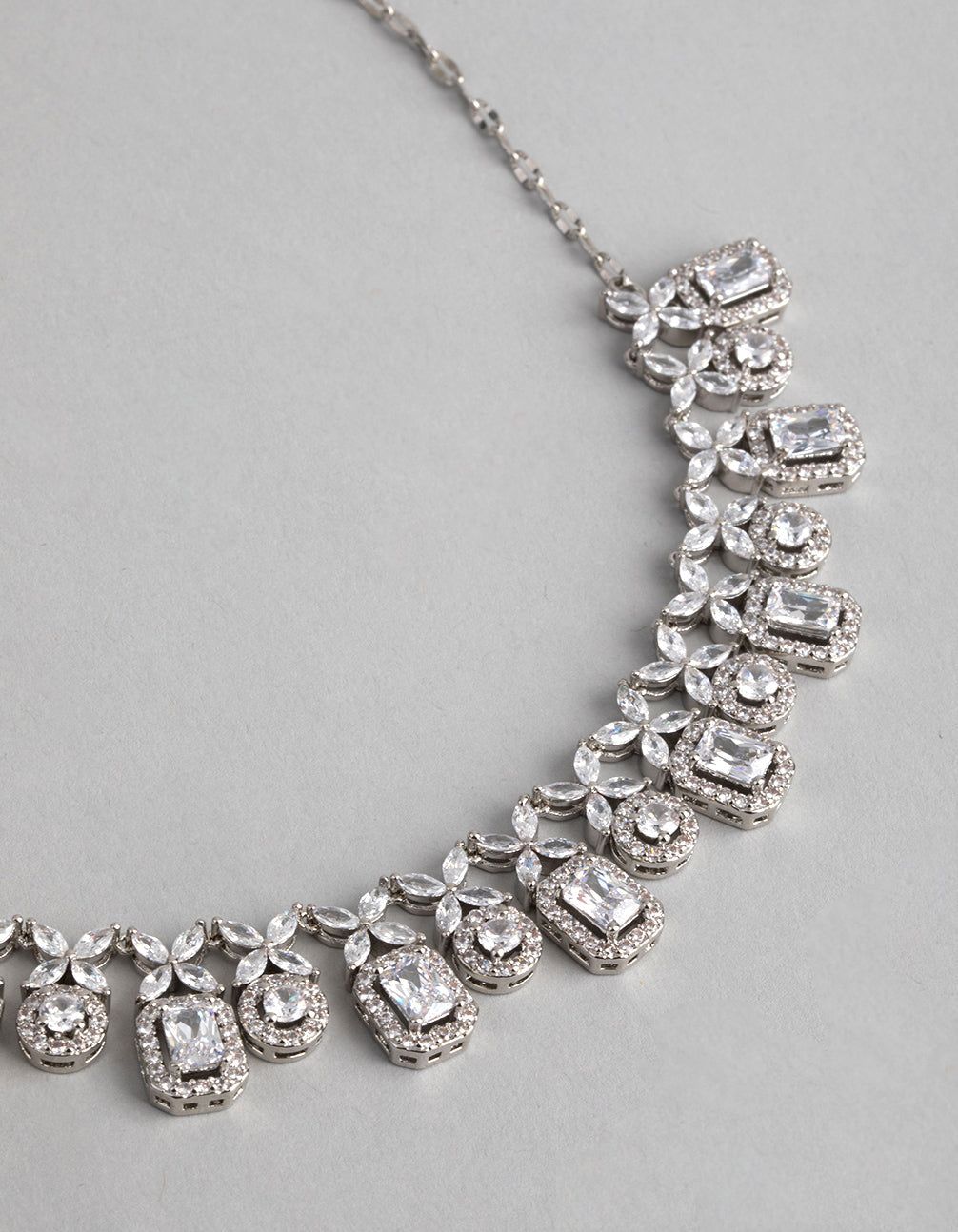 Rhodium Cubic Zirconia Dainty Deco Necklace sold by lovisa