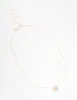Rose Gold Simple Heart Diamante Necklace sold by lovisa