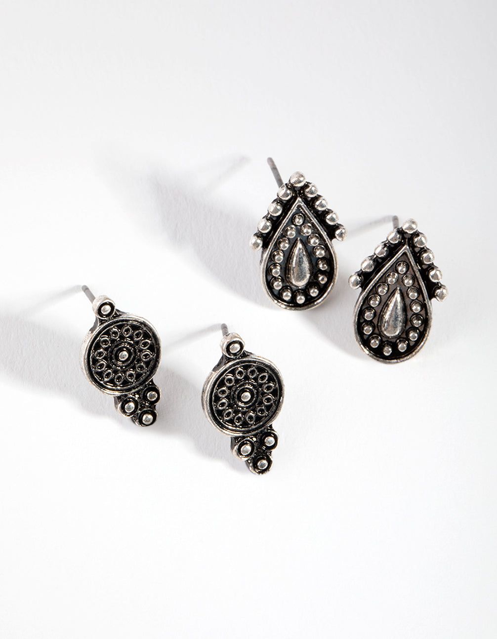 Antique Silver Festival Stud Earring Set sold by lovisa