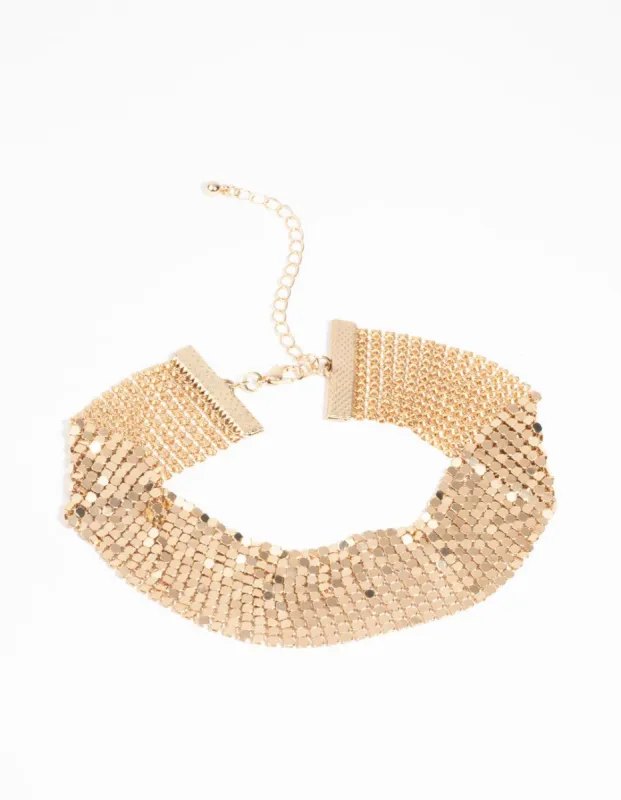 Gold Mesh Choker sold by lovisa