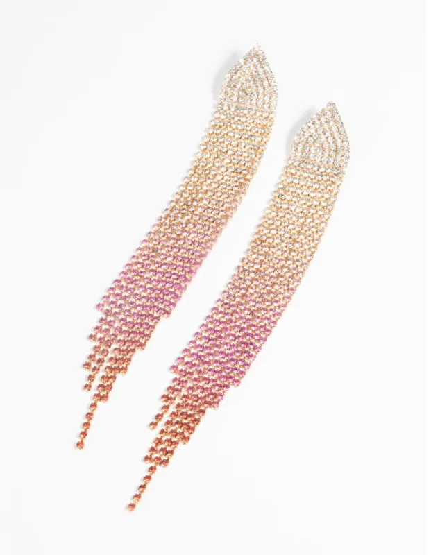 Red & Gold Diamante Earrings sold by lovisa