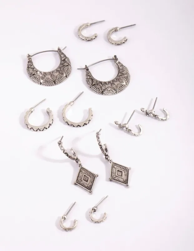 Antique Silver Vintage Snake Earring 6-Pack sold by lovisa
