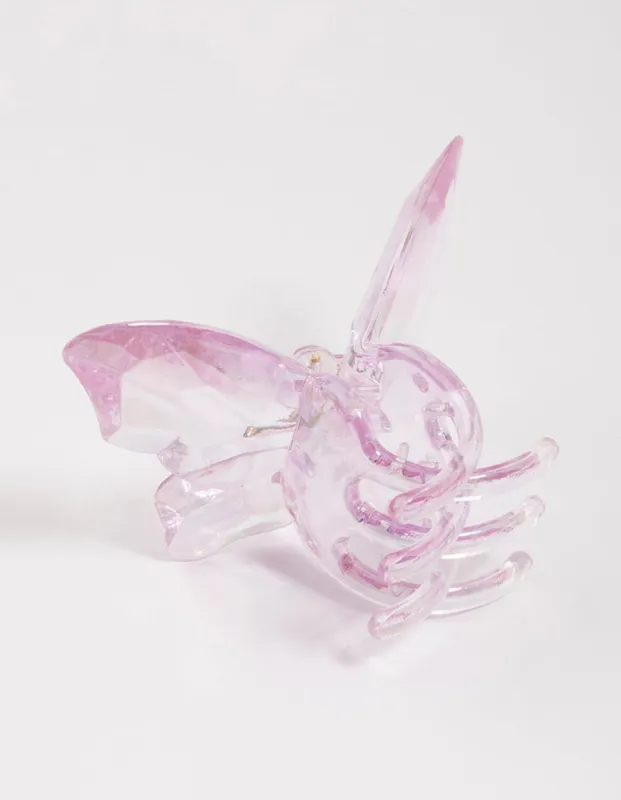 Pink Iridescent Butterfly Hair Claw Clip sold by lovisa