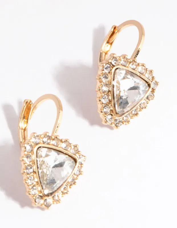 Gold Triangular Charm Huggie Earrings sold by lovisa