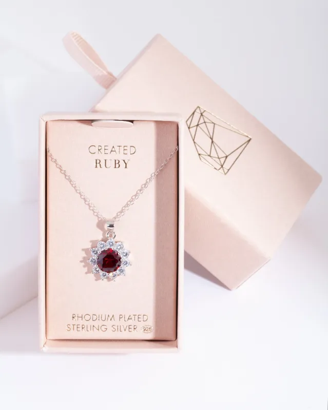 CG ST RH RUBY RND HALO NL sold by lovisa