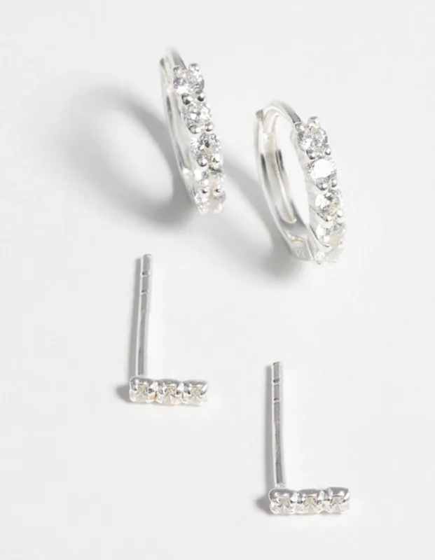 Sterling Silver Diamante Stack Pack sold by lovisa