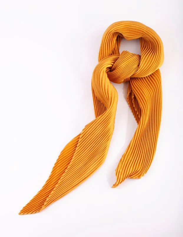 Gold Pleated Satin Bandana Hair Scarf sold by lovisa