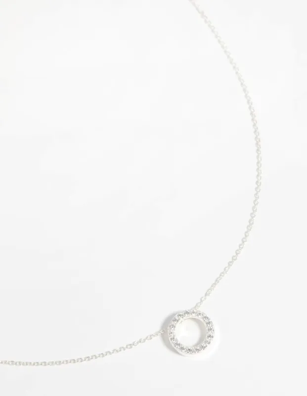 Sterling Silver Open Circle Necklace sold by lovisa