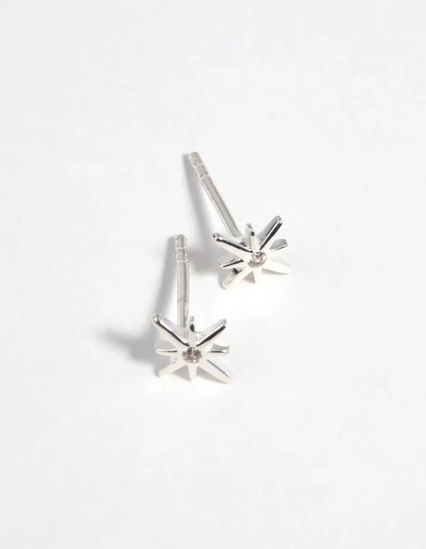 Sterling Silver Starburst Stud Earrings sold by lovisa