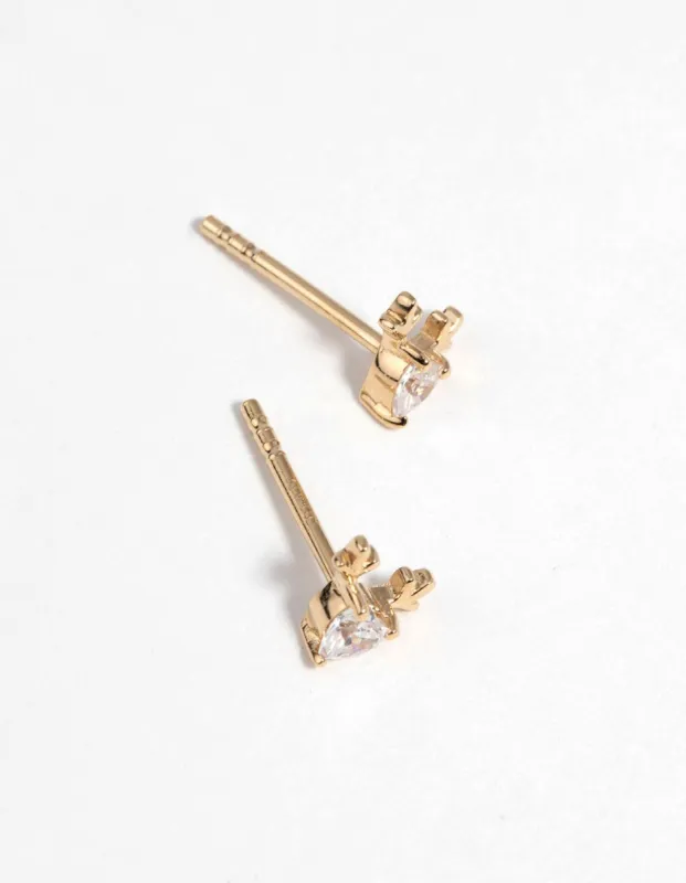 Gold Plated Heart & Reindeer Stud Earrings sold by lovisa