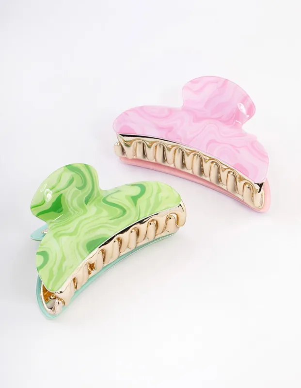 Acrylic Swirl Claw Clip Pack sold by lovisa