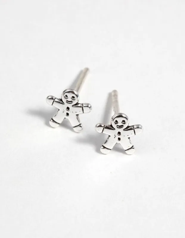 Sterling Silver Gingerbread Stud Earrings sold by lovisa