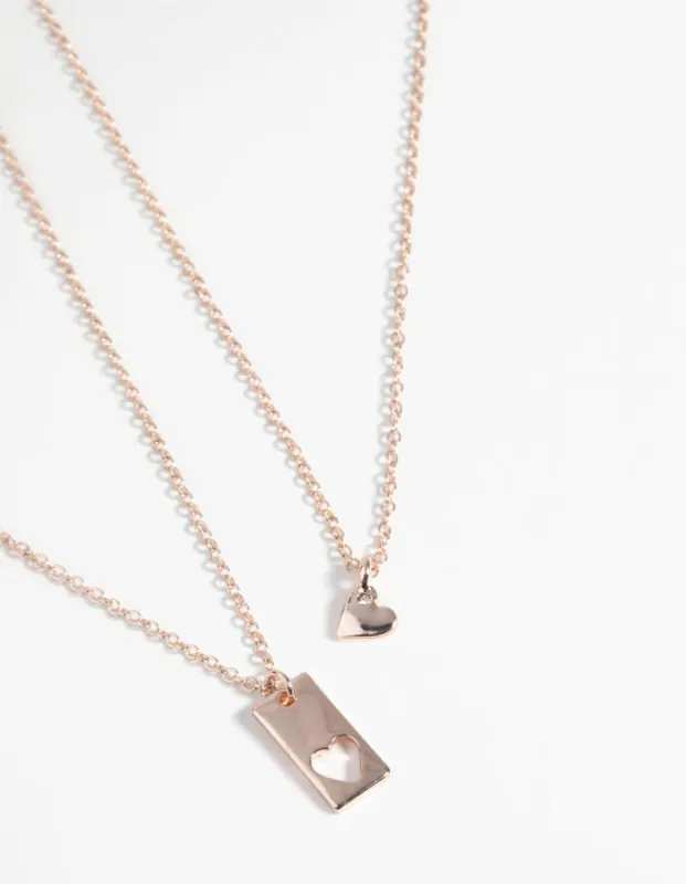 Rose Gold Heart Necklace Set sold by lovisa