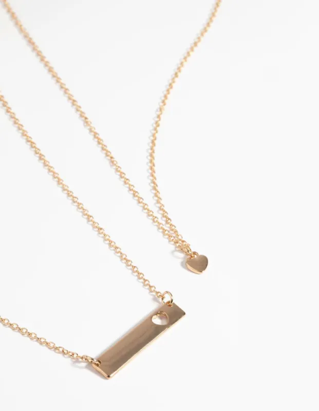 Gold Heart Necklace Set sold by lovisa