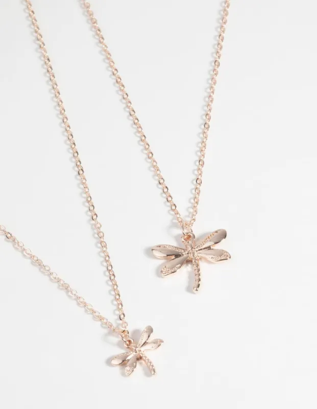 Rose Gold Dragonfly Necklace Set sold by lovisa