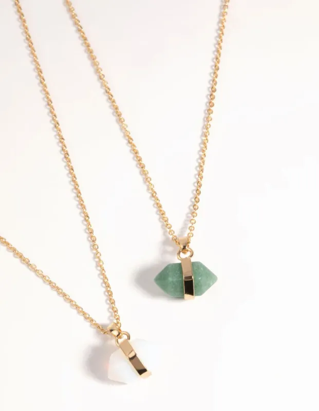 Gold  Semi-Precious Shard Necklace Set sold by lovisa