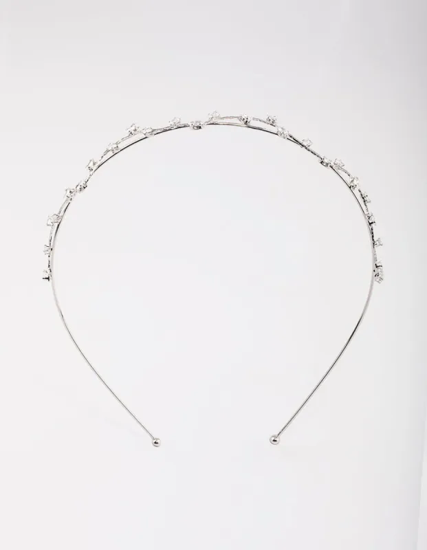 Gold Cubic Zirconia Dainty Vine Headband sold by lovisa