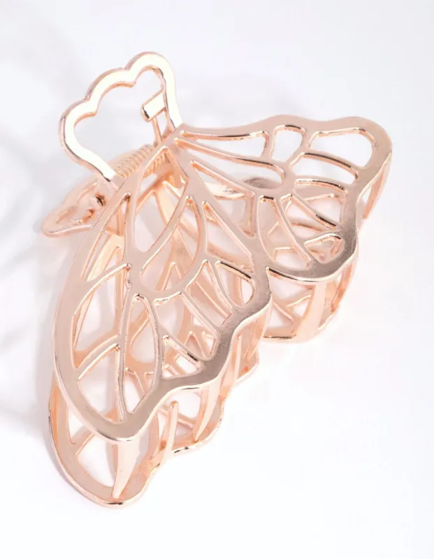 Rose Gold Cut Out Butterfly Claw Clip sold by lovisa