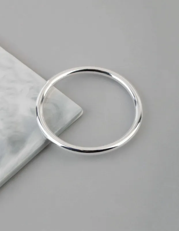 Silver Plated Brass Solid Bangle Bracelet sold by lovisa